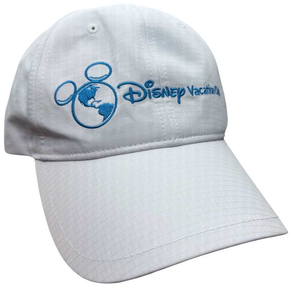 Disney Vacation Club Member Hat White Ripstop Adjustable Baseball Cap FAC011895